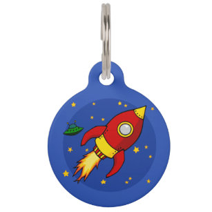 rocket shaped dog tag