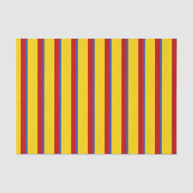 Rocket red Stripes Tissue Paper (Front)
