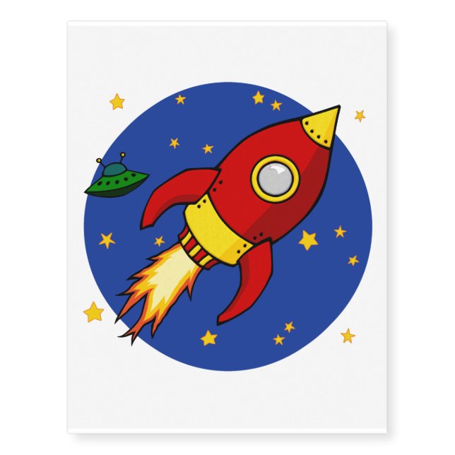 Rocket red Temporary Tattoos (Front)