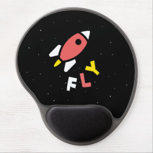 Rocket - Red & Yellow Abstract Pop Art. FLY! Gel Mouse Pad