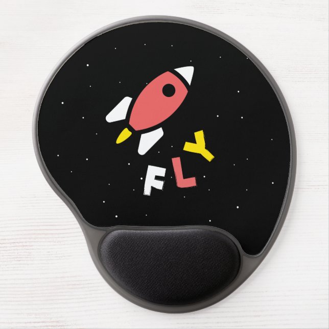 Rocket - Red & Yellow Abstract Pop Art. FLY! Gel Mouse Pad (Front)