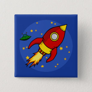 Rocket red yellow Button