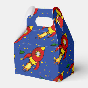 Rocket red yellow Gable Favor Box