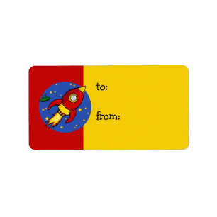 Rocket red yellow Gift Tag