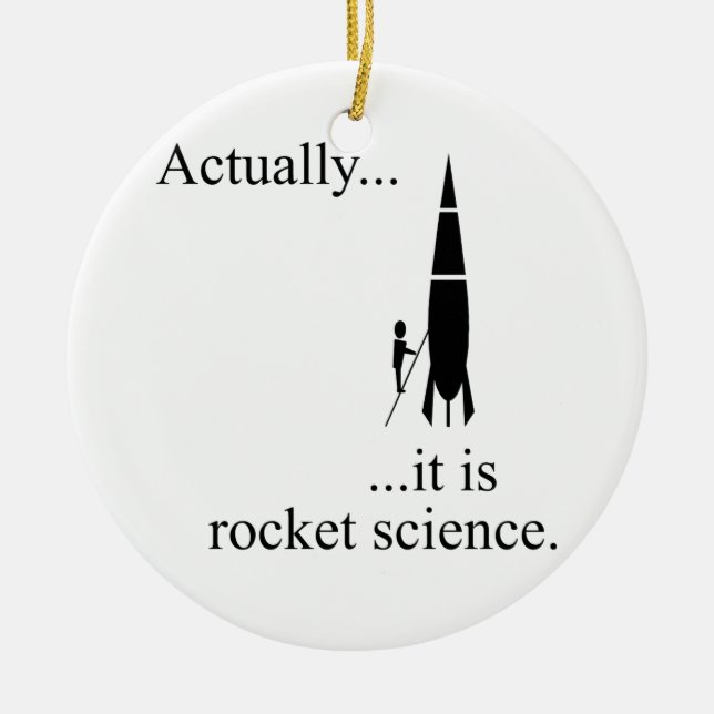 Rocket scientist ceramic ornament (Front)