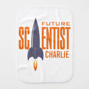 Rocket Scientist custom name burp cloth