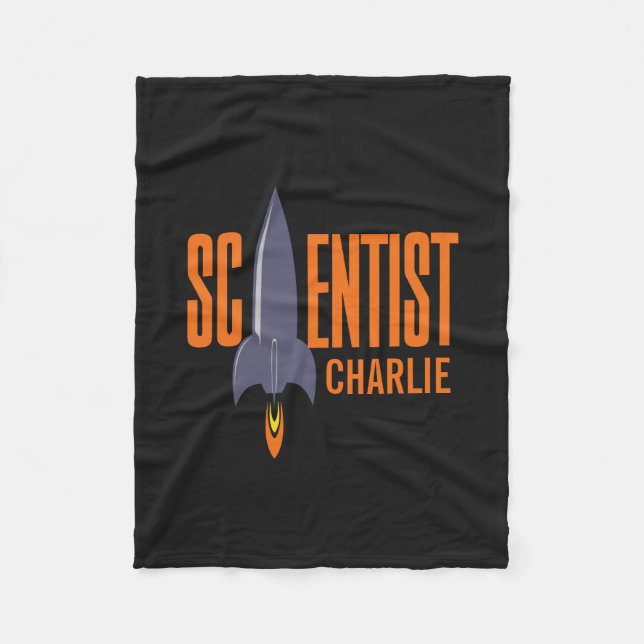 Rocket Scientist custom name fleece blanket (Front)