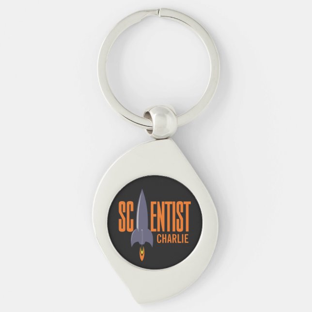 Rocket Scientist custom name key chain (Front)