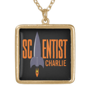 Rocket Scientist custom name necklace