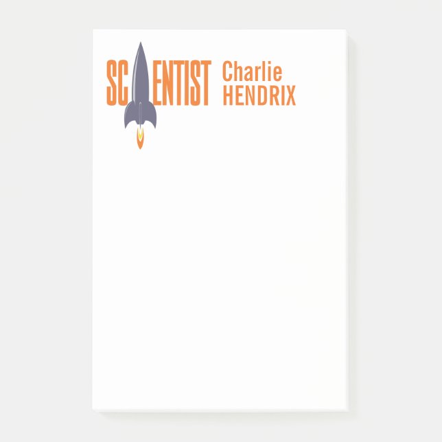 Rocket Scientist custom name Post-It notes (Front)