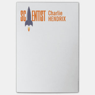 Rocket Scientist custom name Post-It notes