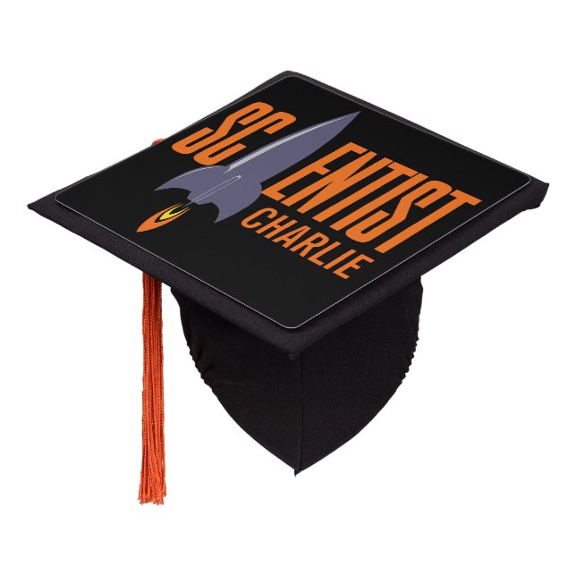 Rocket Scientist custom name tassel topper (Angled)