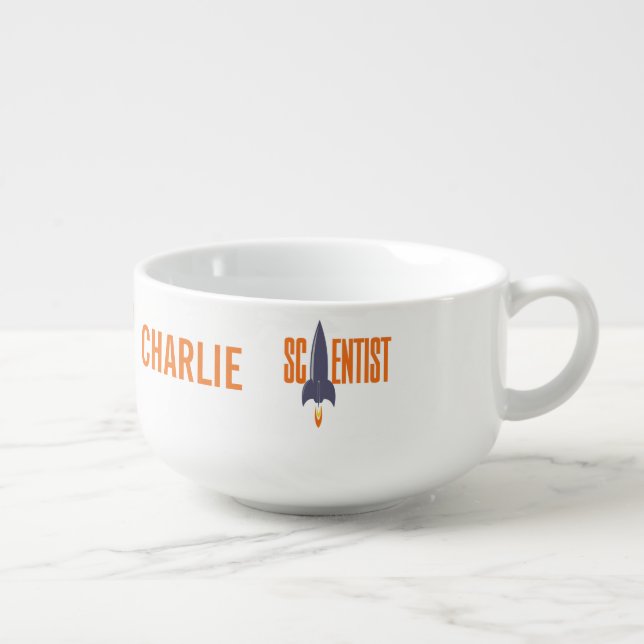 Rocket Scientist custom soup mug (Left)