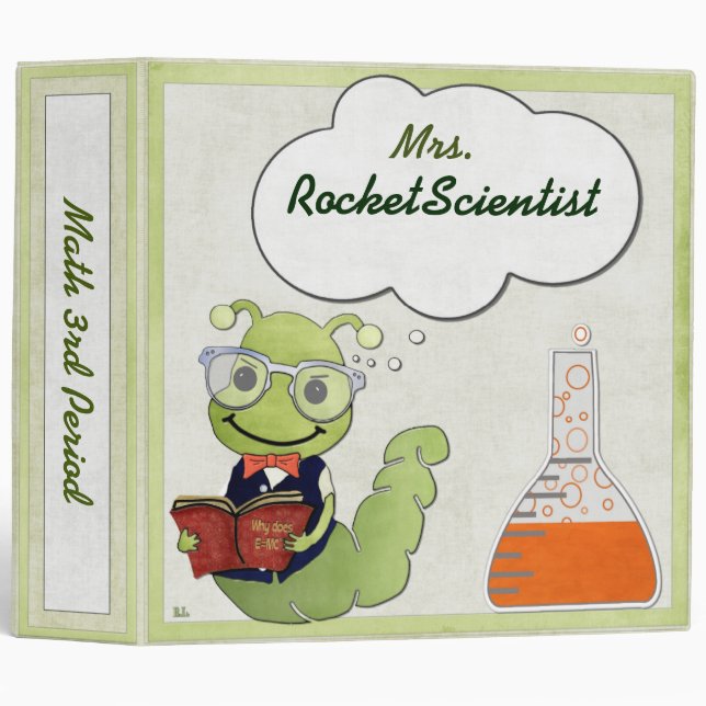 Rocket Scientist TEACHER HOMESCHOOL SUBJECT 3 Ring Binder (Front/Spine)