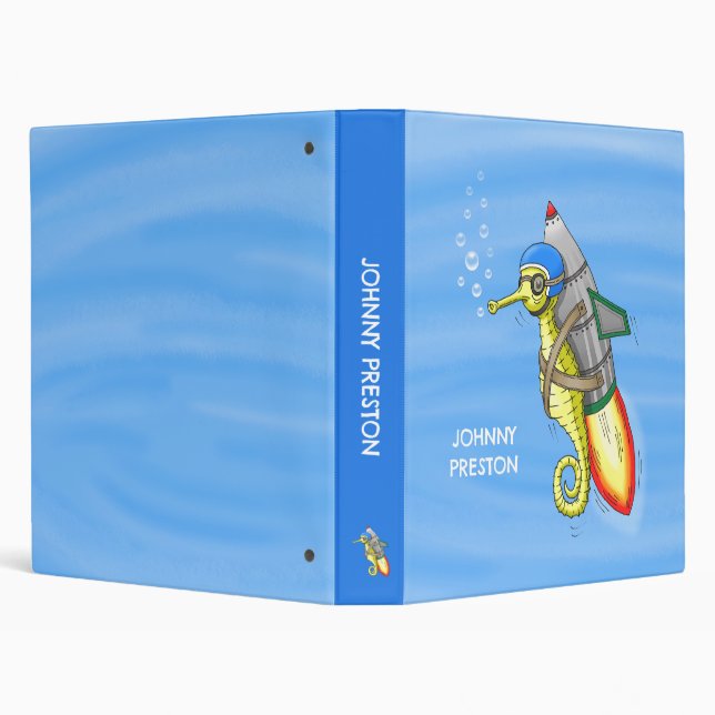 Rocket Seahorse 3 Ring Binder (Background)