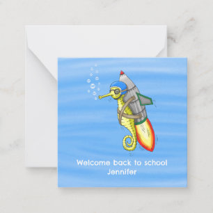 Rocket Seahorse Back To School Note Card
