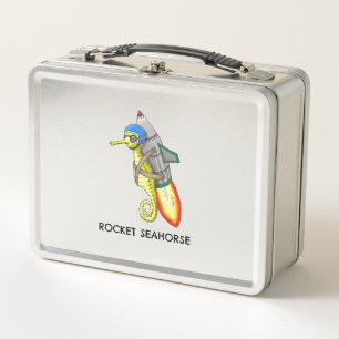 Rocket Seahorse Metal Lunch Box