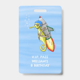 Rocket Seahorse VIP PASS Badge