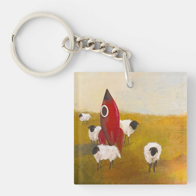 Rocket Sheep Keychain (Front)