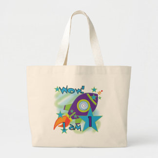 Rocket Ship 1st Birthday Tshirts and Gifts Large Tote Bag