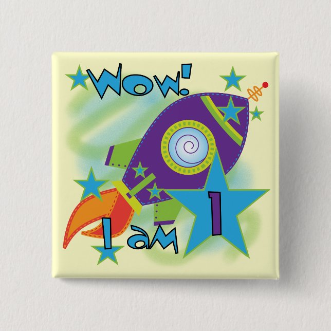 Rocket Ship 1st Birthday Tshirts and Gifts Pinback Button (Front)