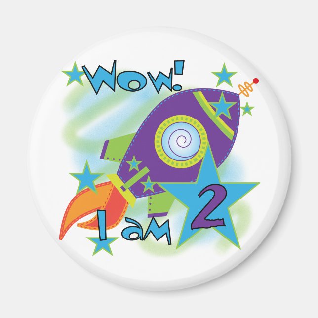 Rocket Ship 2nd Birthday T-shirts and Gifts Magnet (Front)