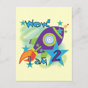 Rocket Ship 2nd Birthday T-shirts and Gifts Postcard