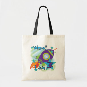 Rocket Ship 3rd Birthday T-shirts and Gifts Tote Bag