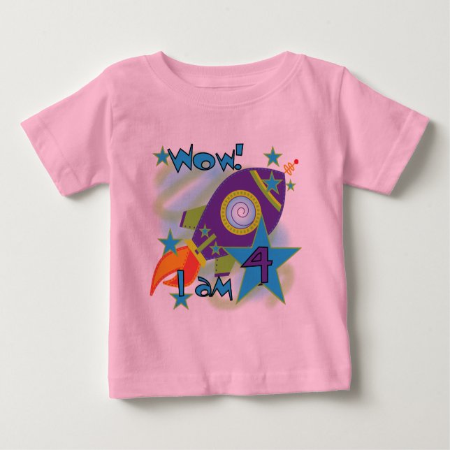Rocket Ship 4th Birthday T-shirts and Gifts (Front)