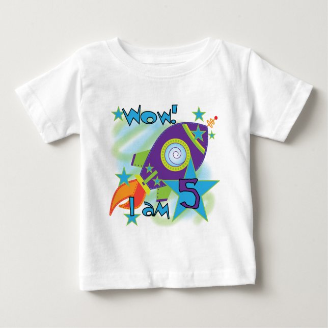 Rocket Ship 5th Birthday T-shirts and Gifts (Front)