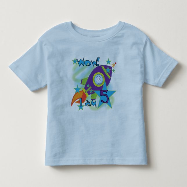 Rocket Ship 5th Birthday T-shirts and Gifts (Front)