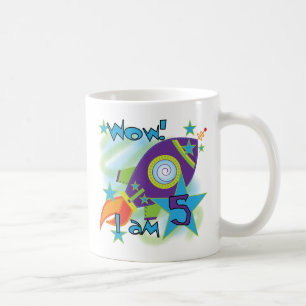 Rocket Ship 5th Birthday T-shirts and Gifts Coffee Mug