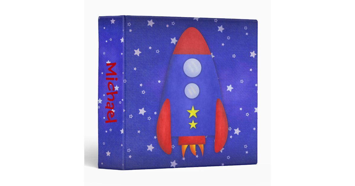 Rocket Ship Binder | Zazzle