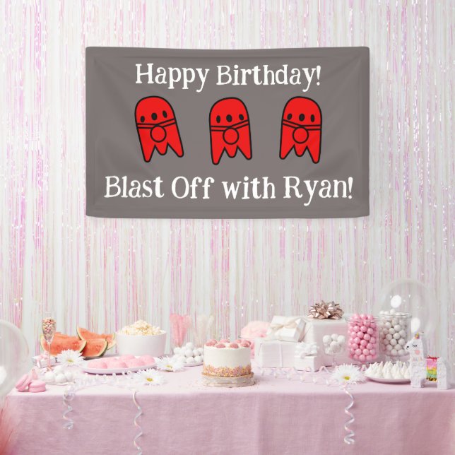 Rocket Ship Birthday Party Banner (Party)