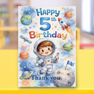 Rocket ship birthday Space Planets Boy Stars Cards