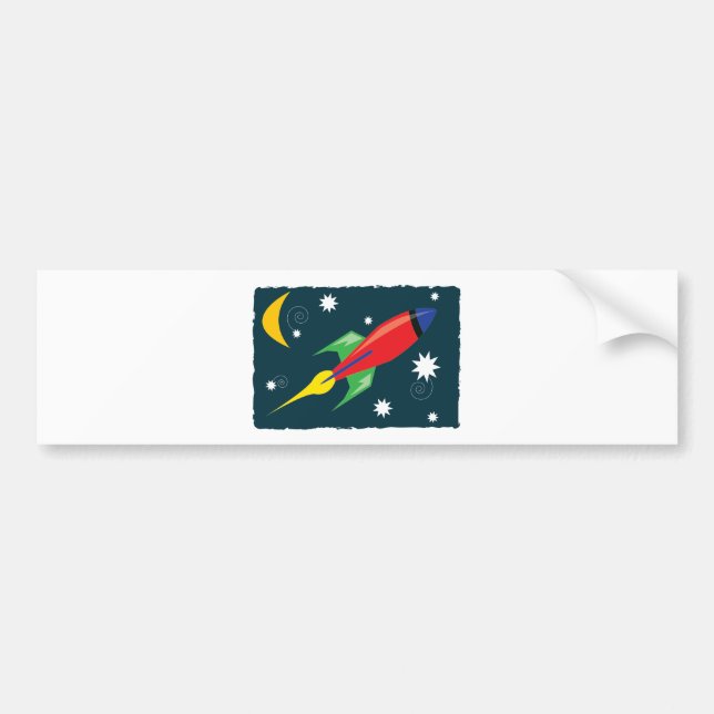 Rocket Ship Bumper Sticker (Front)