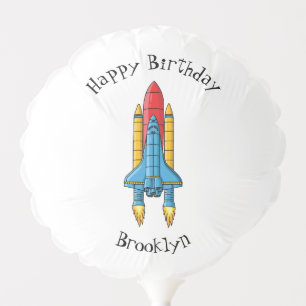 Rocket ship cartoon illustration balloon