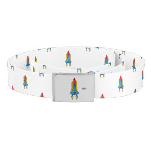 Rocket ship cartoon illustration belt