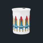 Rocket ship cartoon illustration beverage pitcher<br><div class="desc">Rocket ship cartoon illustration</div>