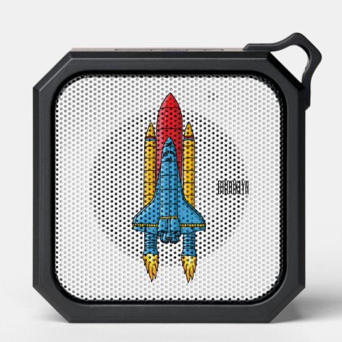 Rocket ship cartoon illustration bluetooth speaker
