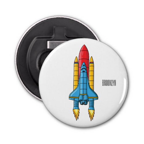 Rocket ship cartoon illustration bottle opener