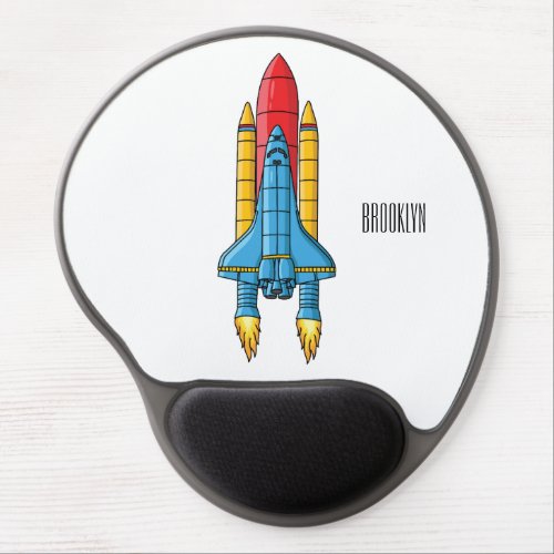 Rocket ship cartoon illustration  gel mouse pad