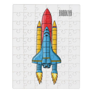 Rocket ship cartoon illustration jigsaw puzzle