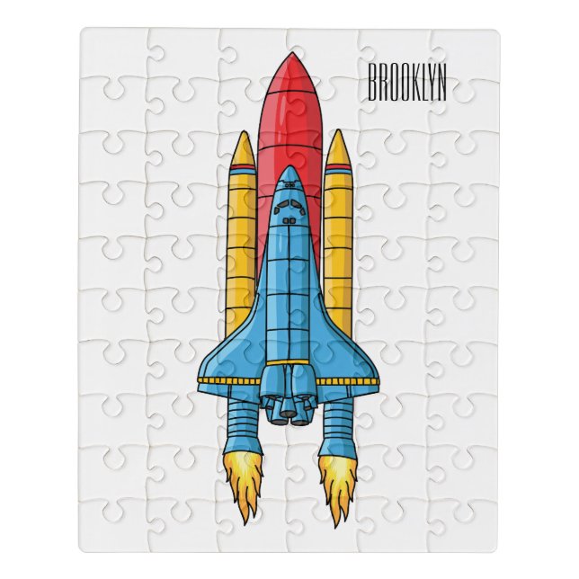 Rocket ship cartoon illustration jigsaw puzzle (Puzzle Vertical)