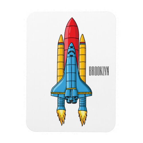 Rocket ship cartoon illustration magnet