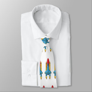 Rocket ship cartoon illustration  neck tie