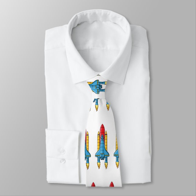 Rocket ship cartoon illustration  neck tie (Tied)