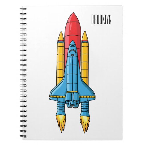 Rocket ship cartoon illustration notebook