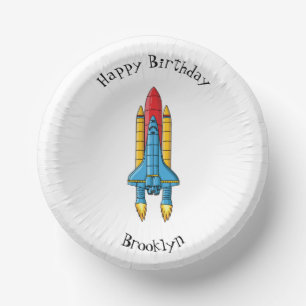 Rocket ship cartoon illustration  paper bowls