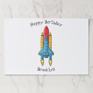 Rocket ship cartoon illustration paper pad